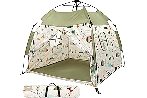 Play Tent with Matching Picnic Mat: Indoor & Outdoor Playhouse for Kids