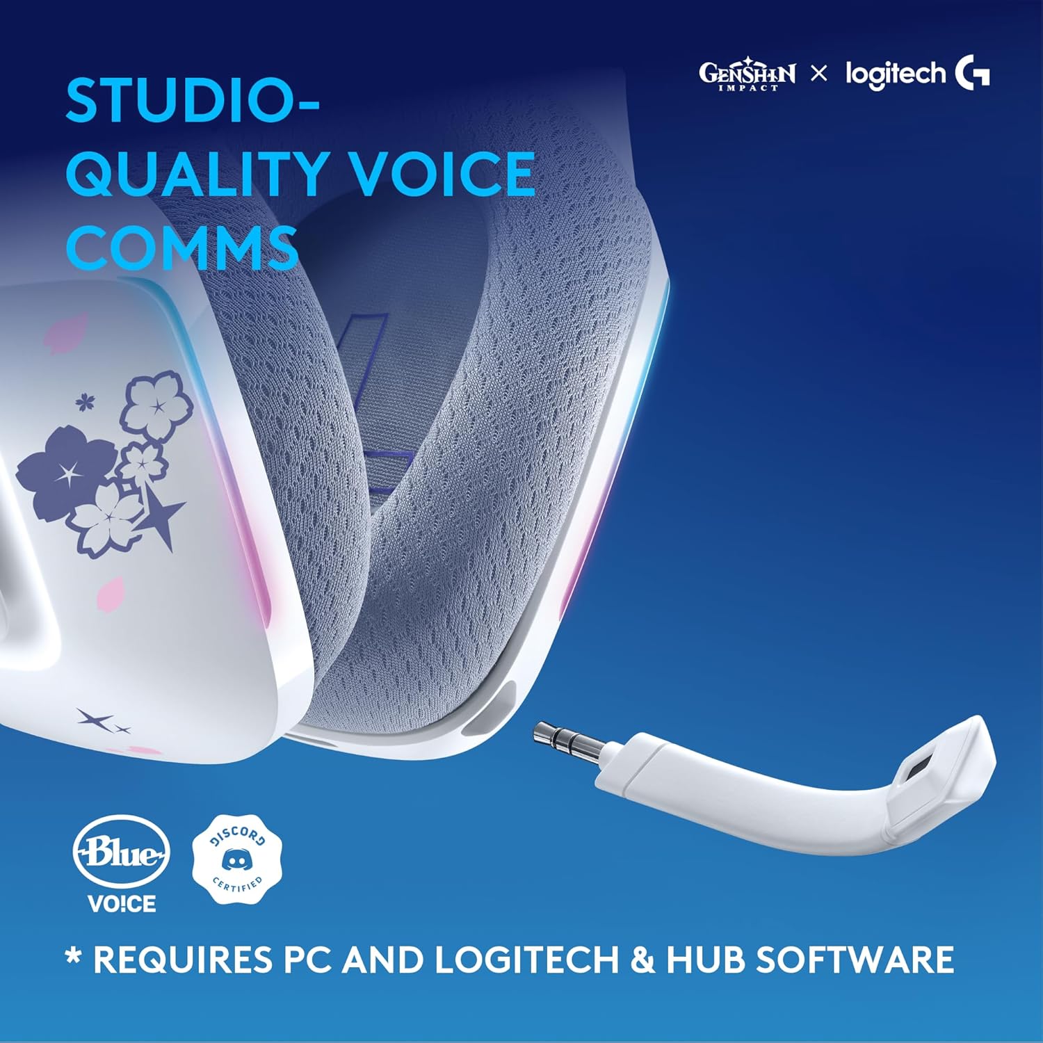 Logitech G733 Lightspeed RGB Wireless Gaming Headset with Suspension Headband, Kamisato Ayaka Special Edition, LIGHTSYNC RGB, Blue Voce mic Technology and PRO-G Audio Drivers - Image 5