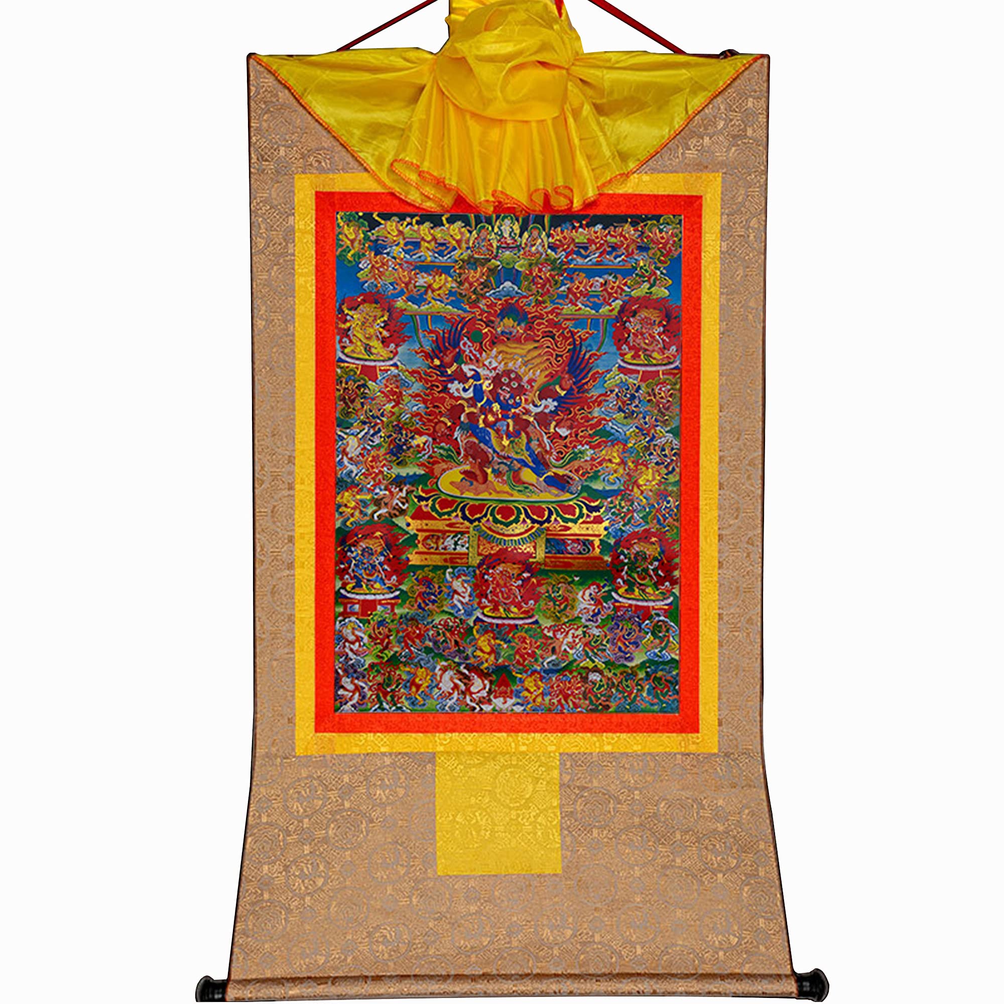 Thangka Tibétain Usnisa Sitatapatra - Peinture Dorée Bouddha | Décoration Murale Zen Pour Méditation