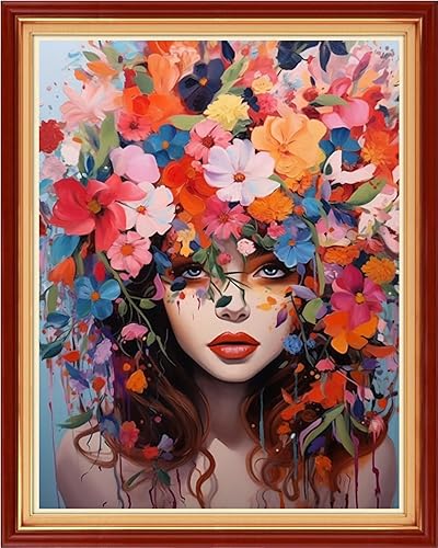 Miniatura 50 de Joyhoor Kits de punto de cruz para principiantes, suministros de punto de cruz estampados, kits de bordado de costura preimpresión para adultos