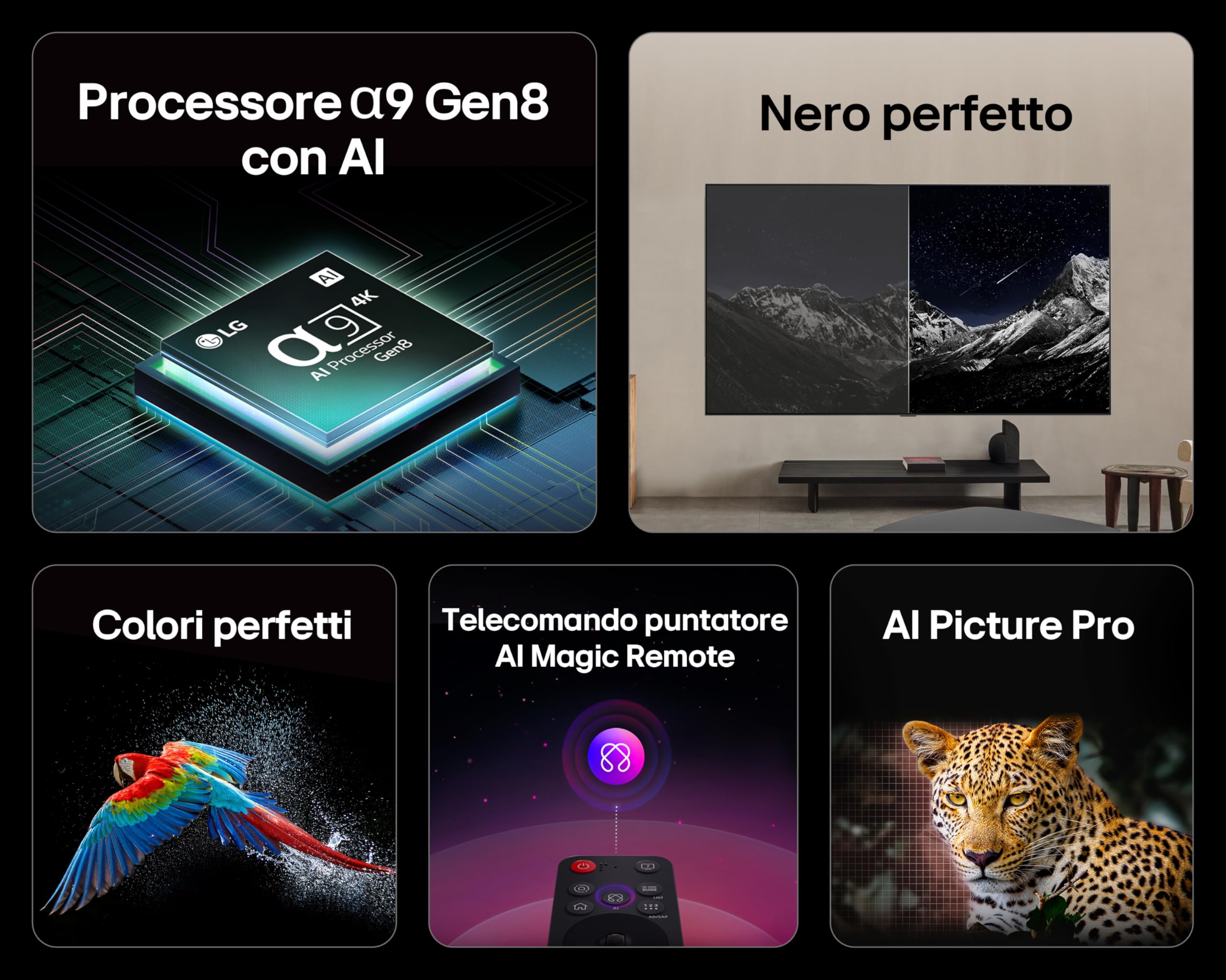 LG OLED evo C5 Smart TV 48 pollici 4K Processore α9 Gen8 webOS Dolby Vision Atmos VRR GSYNC 4K@144Hz HDMI 2.1 OLED48C56LB