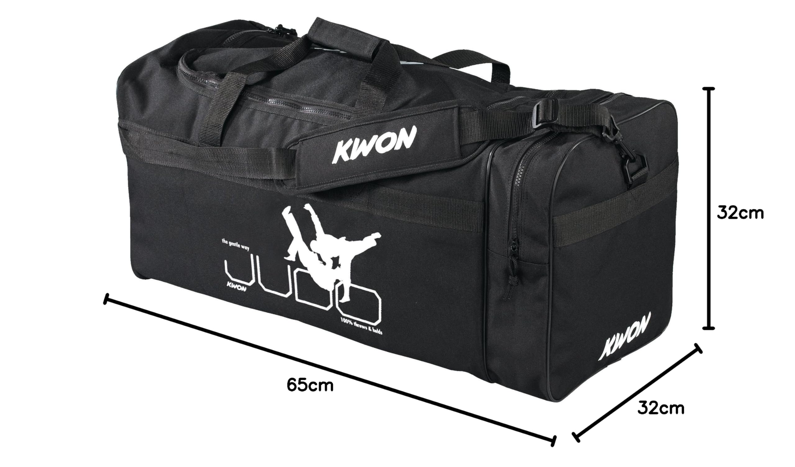 Kwon Trainingstasche Judo, schwarz, 65 x 32 x 32cm, 5017001