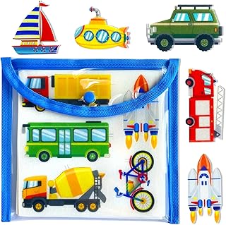 PENGFULL Felt Transportation Vehicles Learning Pieces,48 Felt Board Pieces for Felt Flannel Board,Air Land Sea Airplane Learning for Toddlers for Kindergarten,Preschool,Toddlers