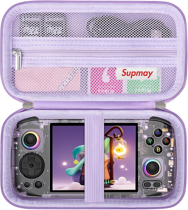 Hard Carrying Case for RG477M/ RG406H/ RG CubeXX/ RG Cube, Travel Storage Holder with Mesh Bag for SD Card, USB Charging Cable, User Manual, Purple