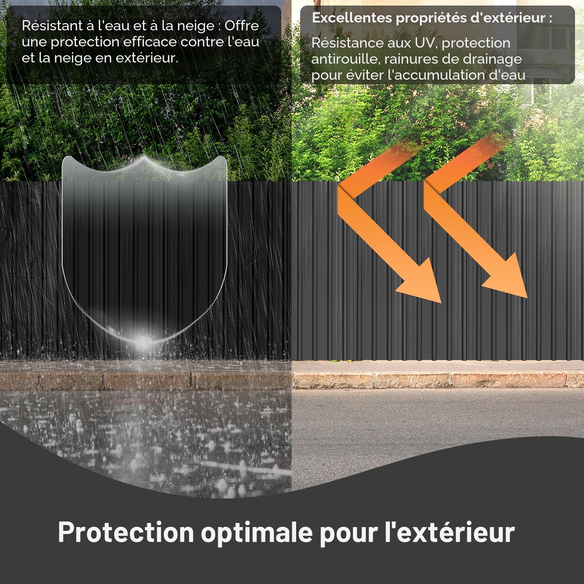 LZQ 12 pièces de tôle ondulée trapézoïdale 129,5x45 cm, 7 m² Tôles ondulées galvanisées en acier, tôle profilée pour abris de jardin, carport, Noir