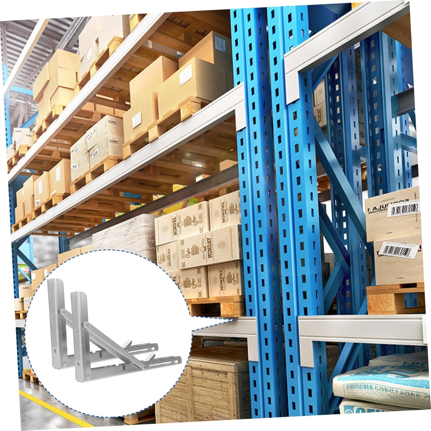 2pcs Stainless Steel Garage Shelf Brackets Wall Brackets for Shelves Adjustable Shelving