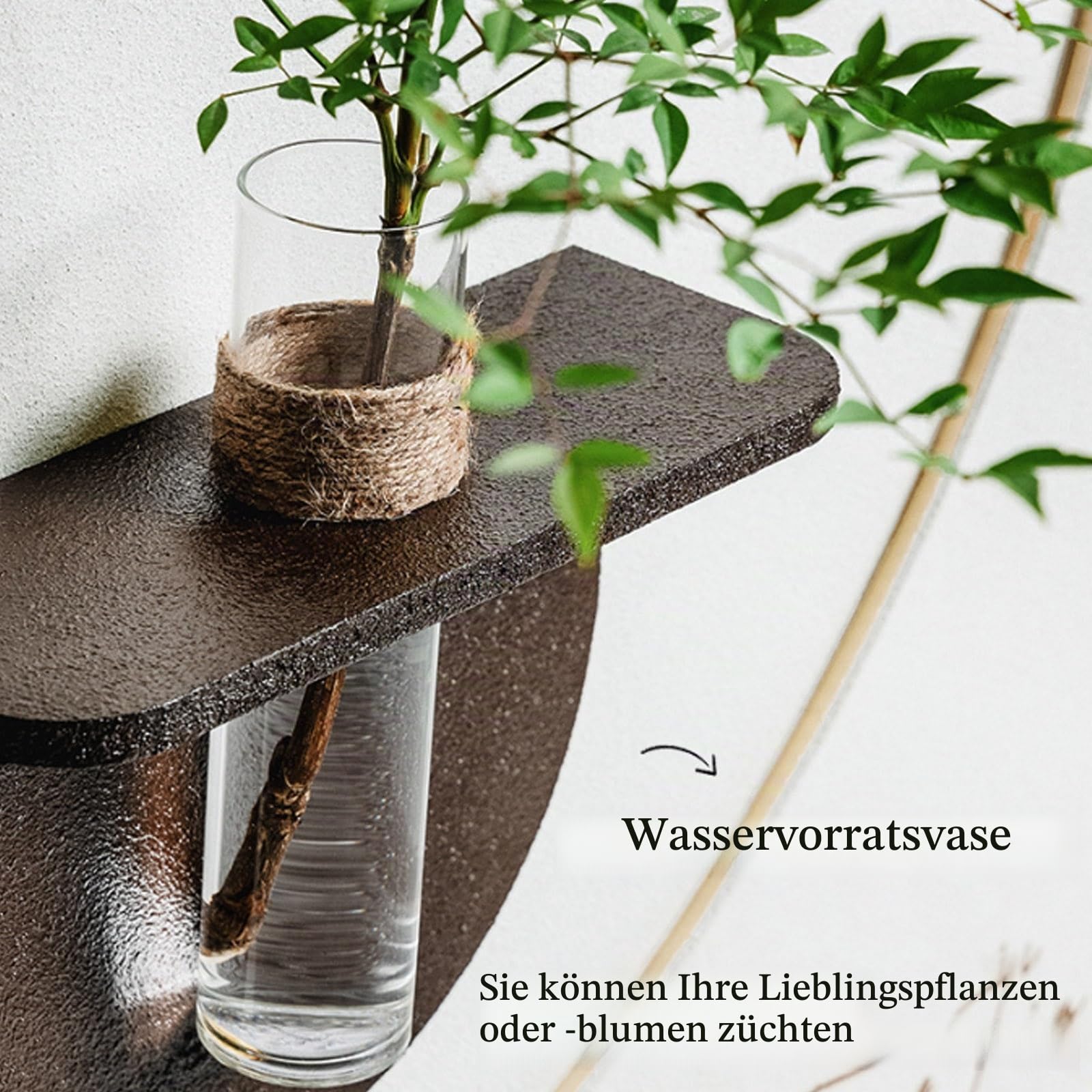 3D-Wandkunst-Dekoration mit Vase und künstlichen Pflanzen, LED-Wandkunst-Dekor aus Sandsteingrün, Wandbild-Dekor für Wohnzimmer, Eingang, Flur(A,50x87cm/19.7x34.2in)
