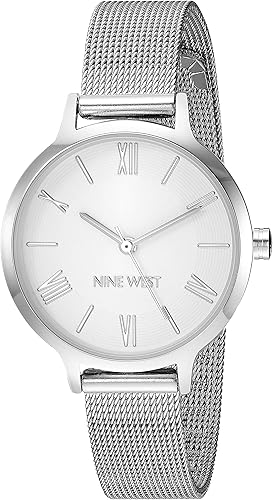 Nine West Reloj de pulsera de malla para mujer