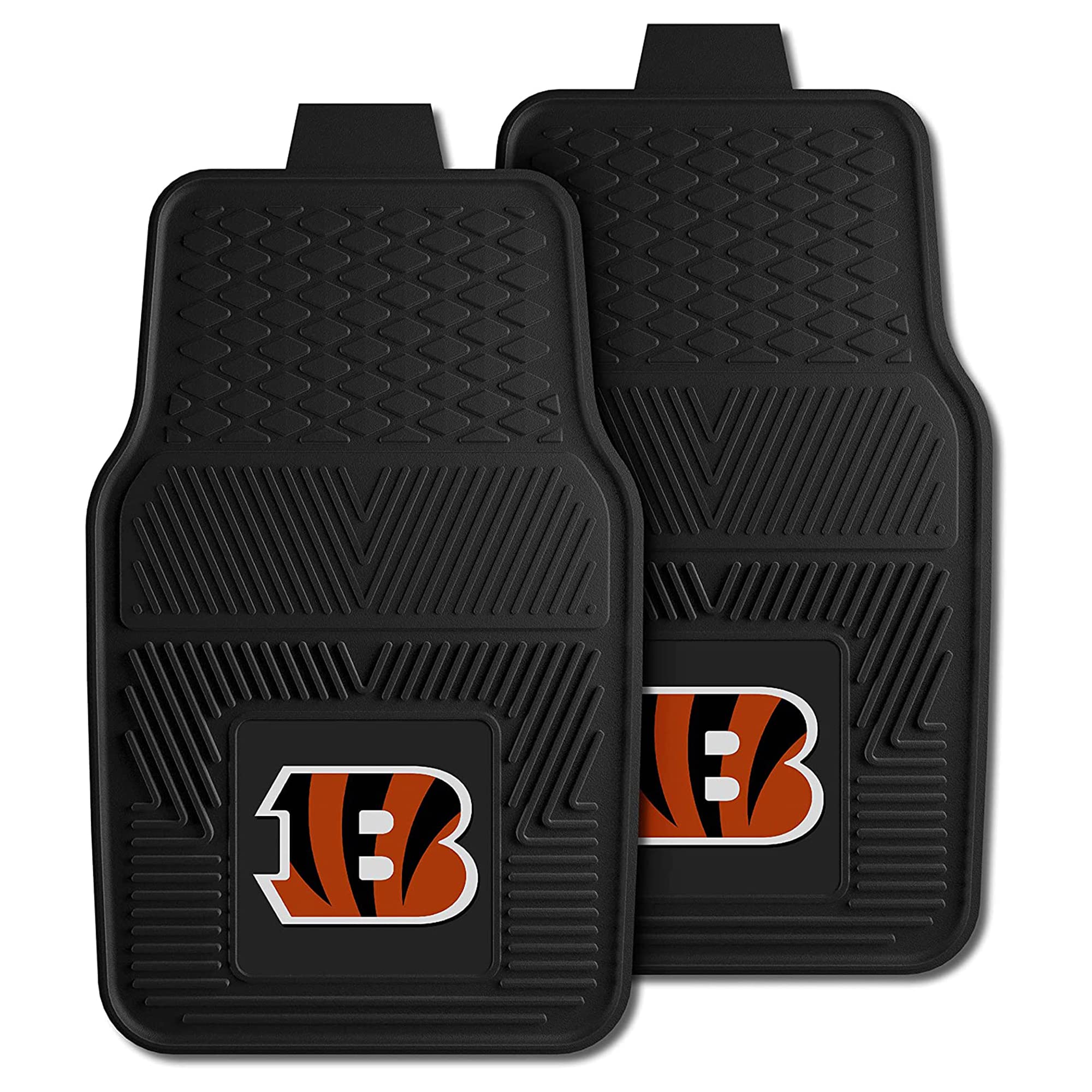 Photo 1 of FANMATS 8891 Cincinnati Bengals 2-Piece Heavy Duty Vinyl Car Mat Set, Front Row Floor Mats, All Weather Protection