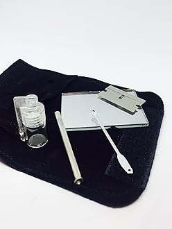 Suede Snuff Tobacco KIT with Mirror, Straw, Bottle, Spoon, and Razor! Sell By Fenny's Creations