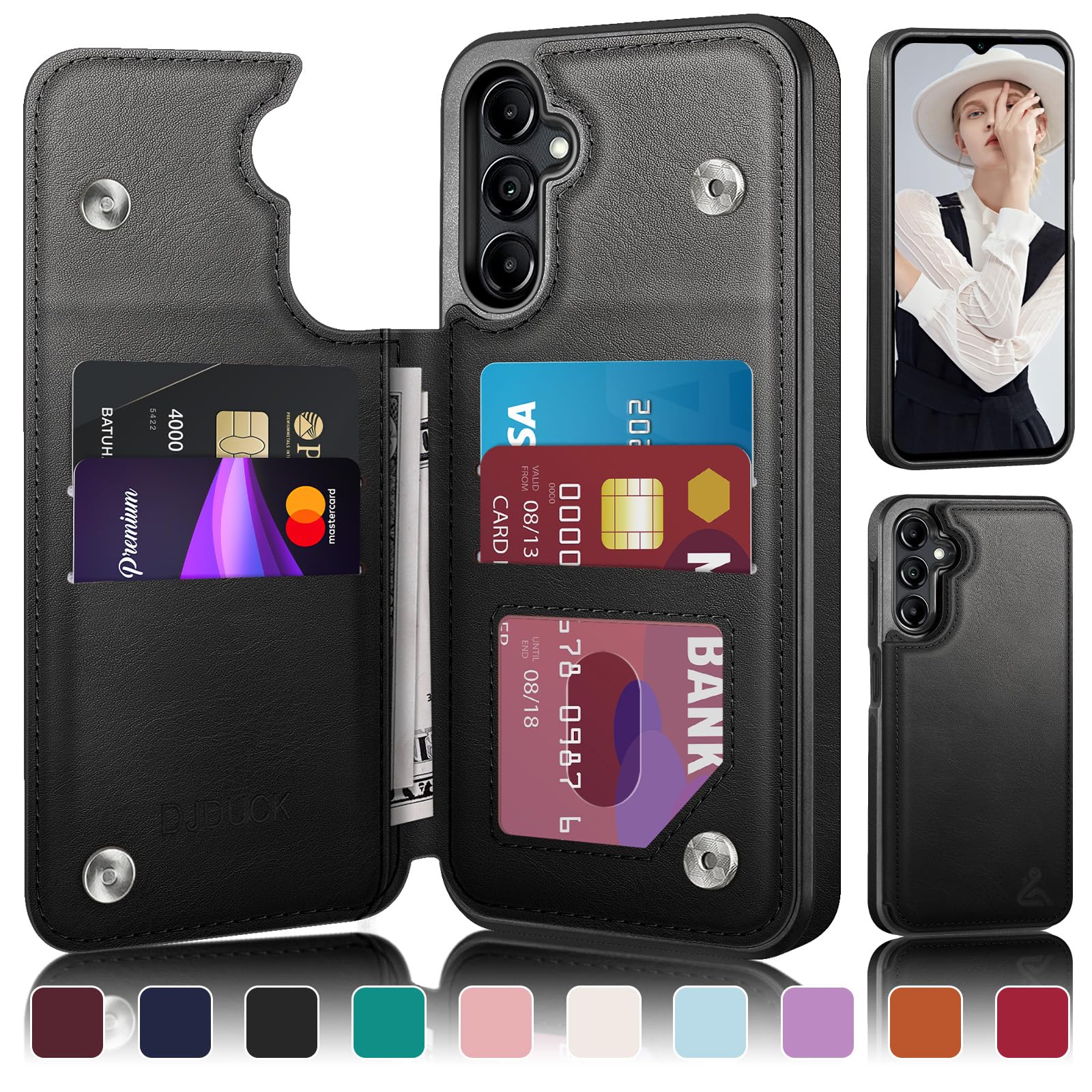 Aazon.co: DJDUCK Designed For Sasung Galaxy S25 Ultra Case Wallet With Card Holder, [agnetic