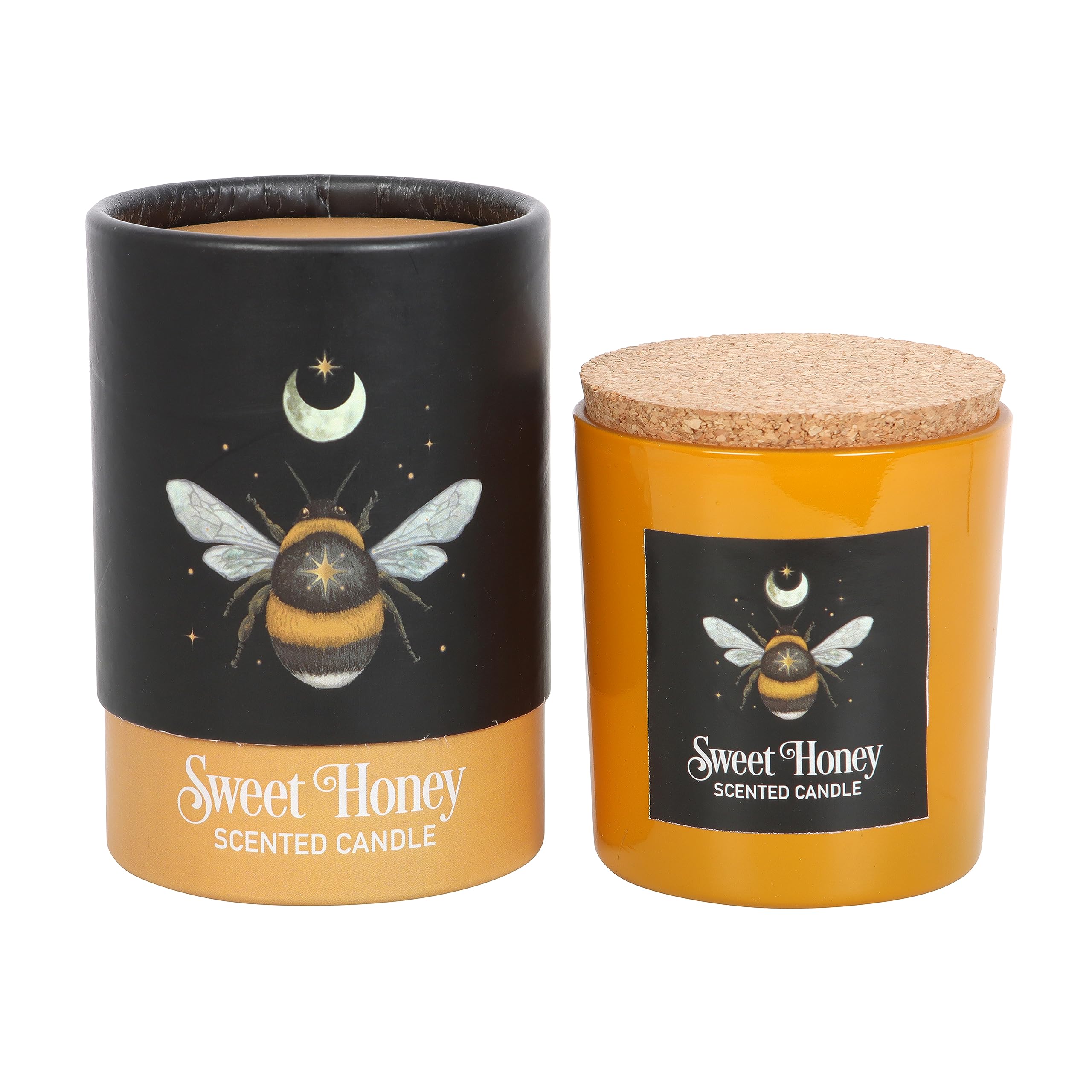Forest Bee Sweet Honey Candle: Mystical Bee Design, Dark Forest Realms, Sacred Creatures, Vegan Paraffin Wax, 25-Hour Burn Time - Soothing Home Fragrance