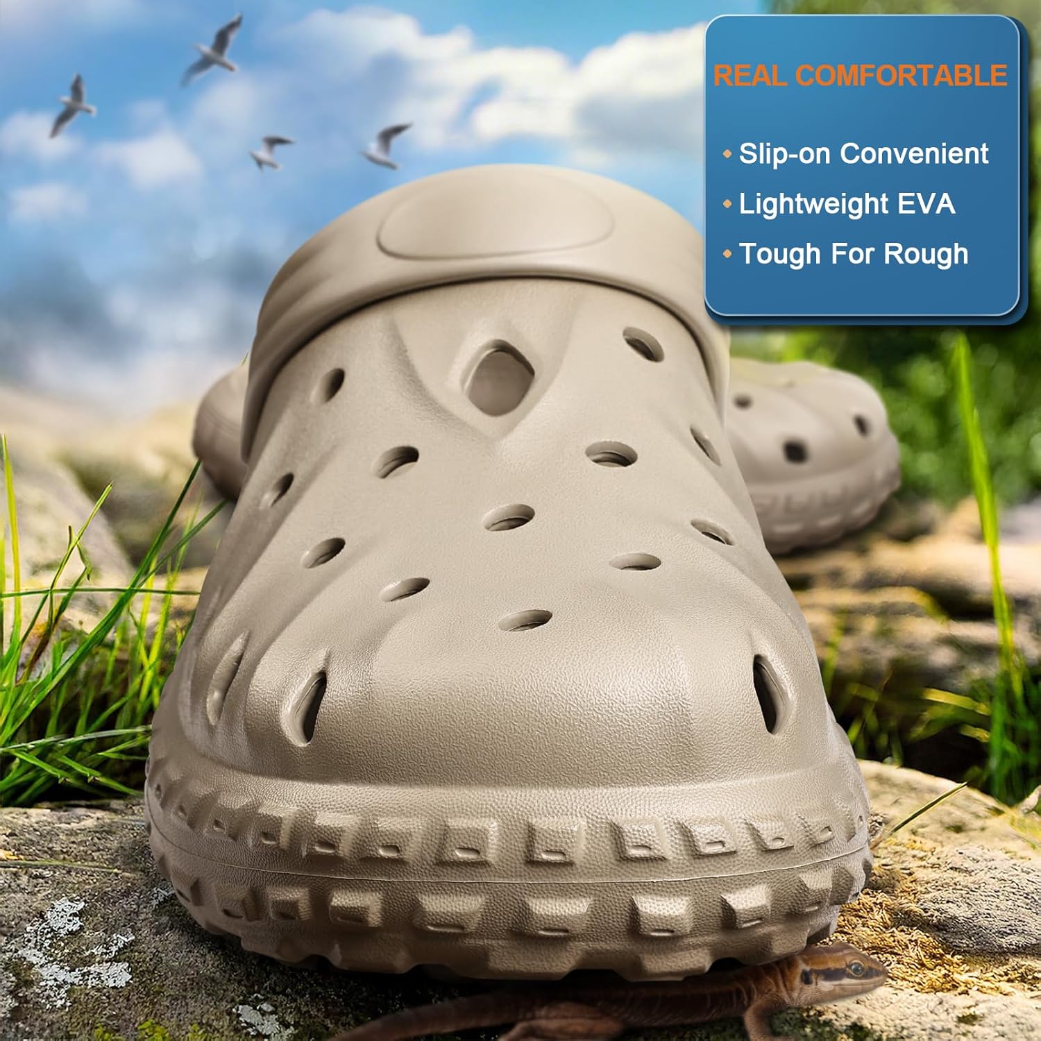 KEMISANT Clogs-Comfortable Mules Sandals Watershoes for Men Women Cushioned Footbed Arch Support-Lightweight EVA - Image 5