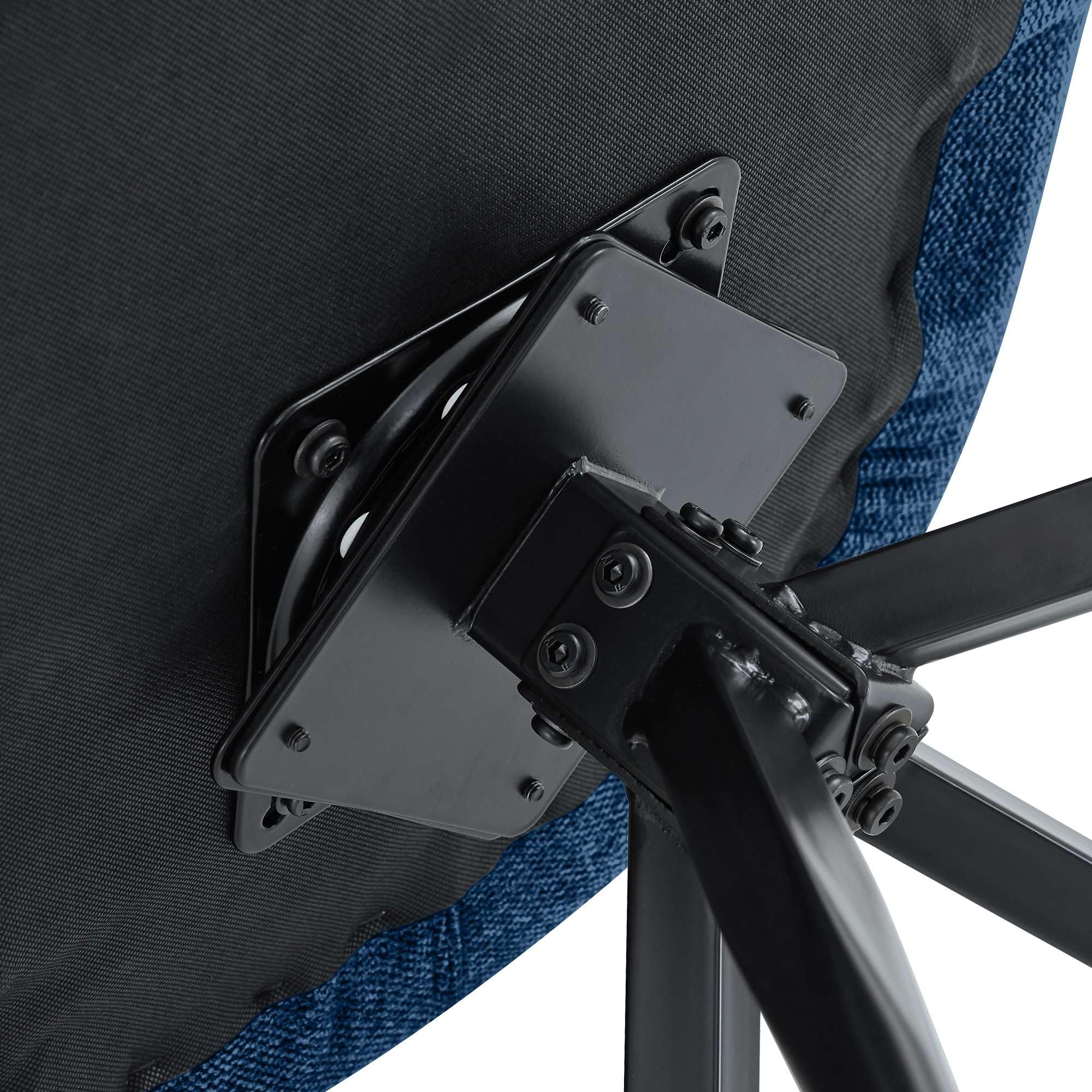 CLP Silla de Comedor giratoria Somers Tela, sillón Giratorio 180° con reposabrazos y Respaldo, Silla de Cocina tapizada Color:Azul