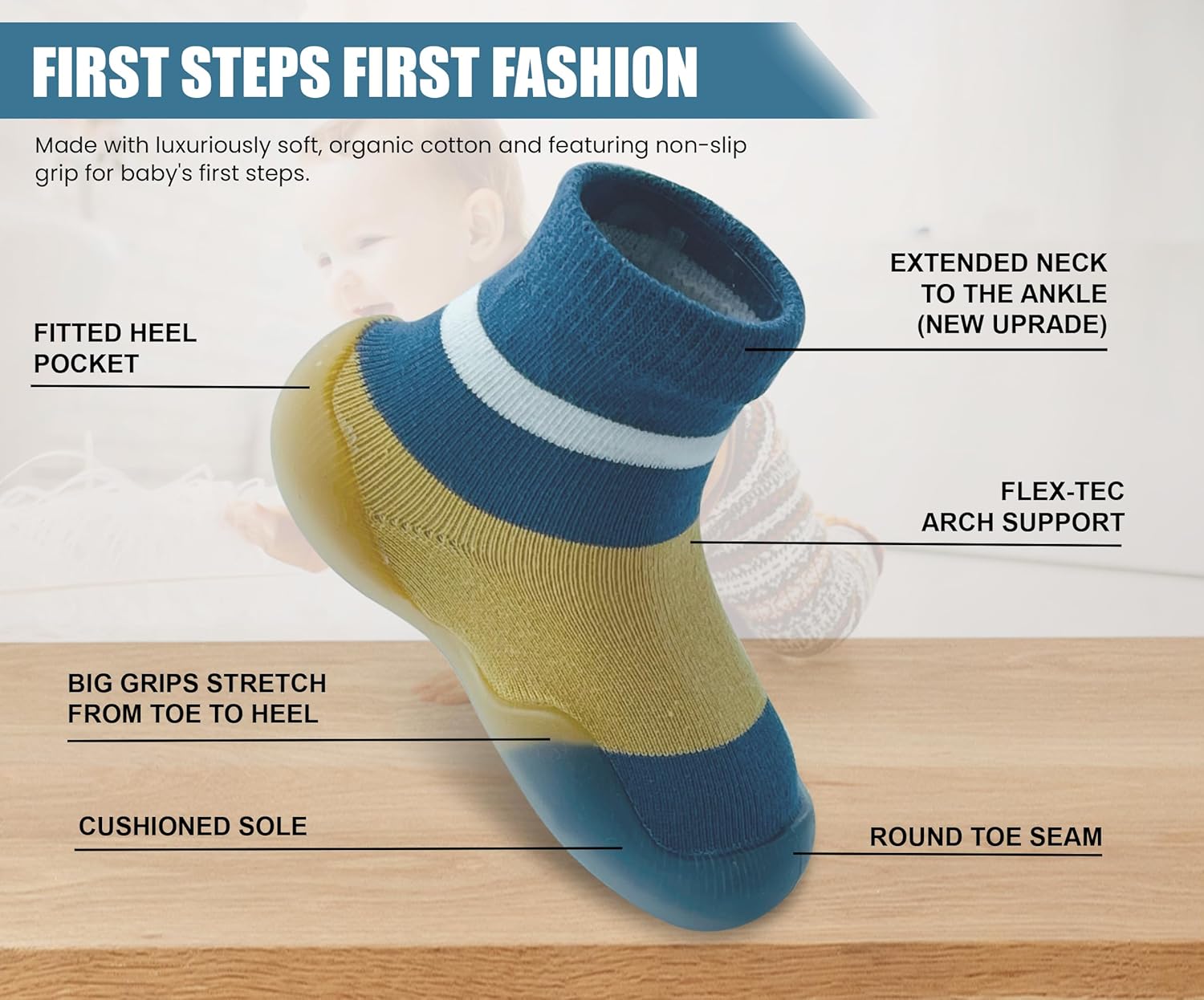 Baby Shoes Boys Girls First Walking Shoes Non Slip Soft Sole Sneakers Toddler Infant Babygirl Sock Shoes - Image 4