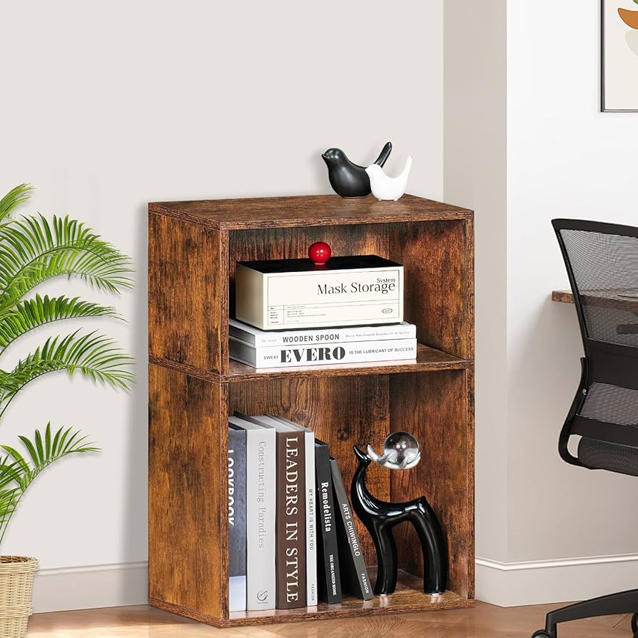 Amazon.com: LEYAOYAO 2 Cube Bookshelf,Brown Record Player