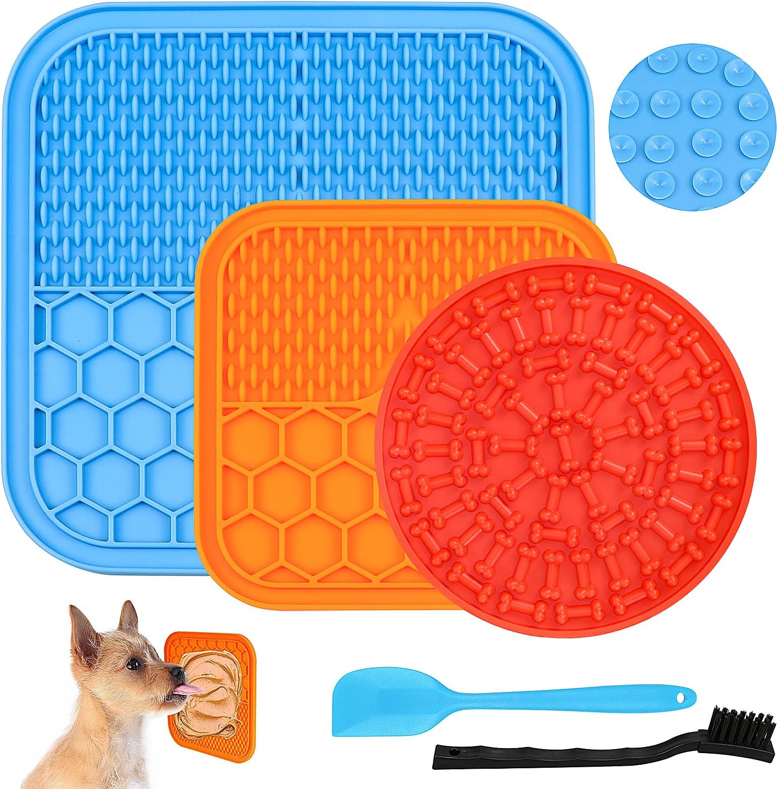 Hysagtek 3 Pcs Licky Mats for Dogs and Cats, Dog Lick Mats Slow Feeding