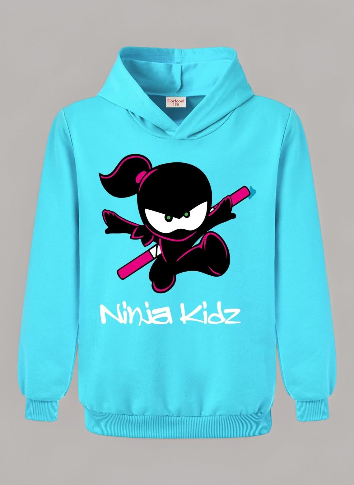 Ninja Kidz Merch Girls and Boys Printed Sweatshirt Hoodie Kids Casual Jumper Top (Light Blue,5-6 Years,5 Years,6 Years)
