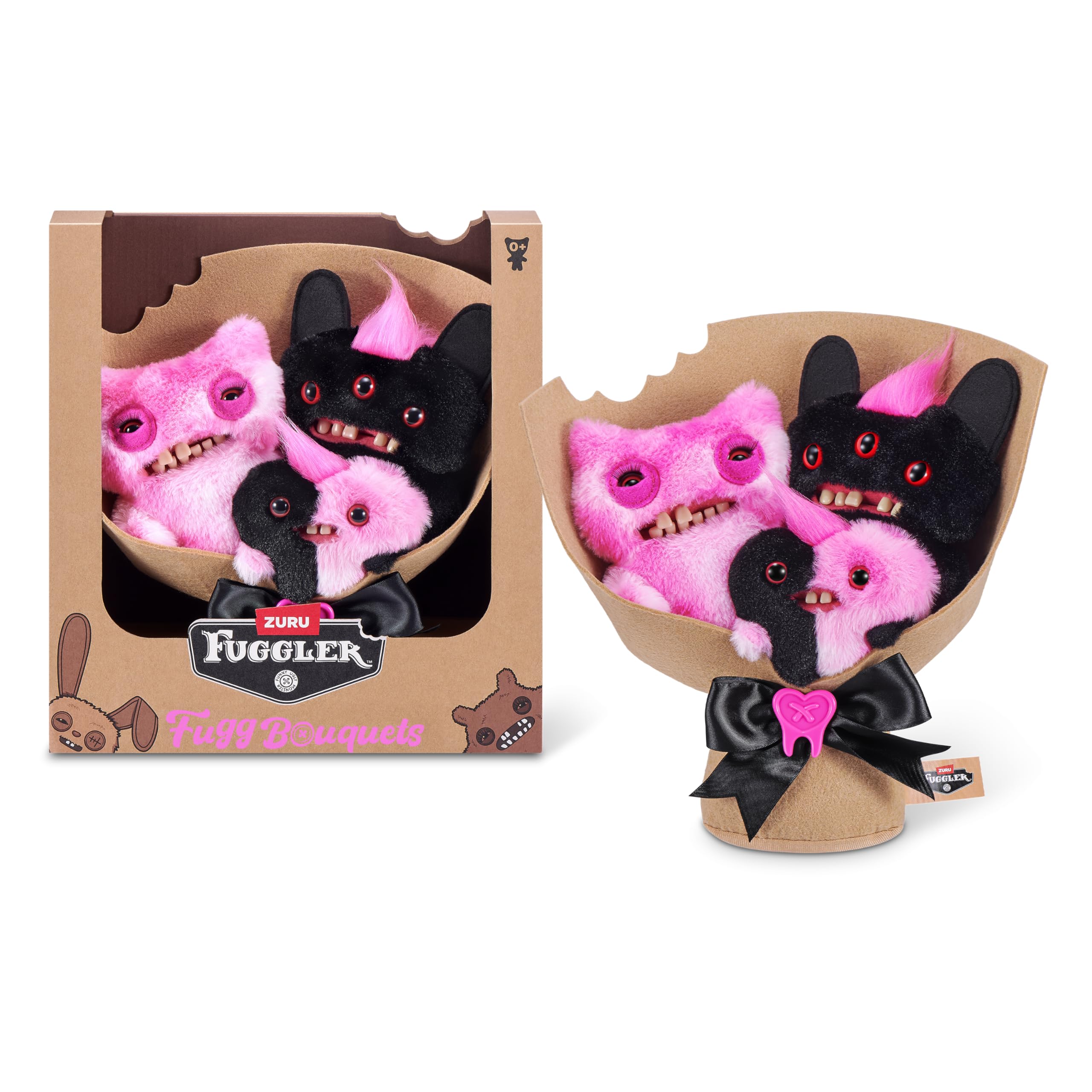 ZURU FUGGLER ぬいぐるみ 2体セット Fuggler Bouquets 2 x 9 Inch + 1 x 3.5 Inch Plush Set (Munch Munch