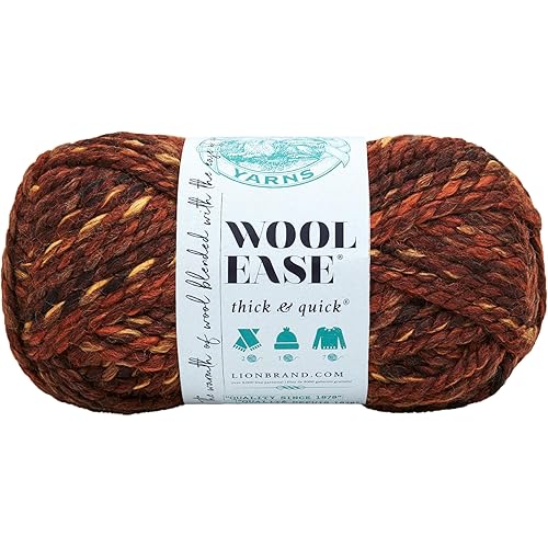 Lion Brand Yarn Wool-Ease Thick & Quick Yarn, Soft and Bulky Yarn for Knitting, Crocheting, and Crafting, 1 Skein, Sequoia