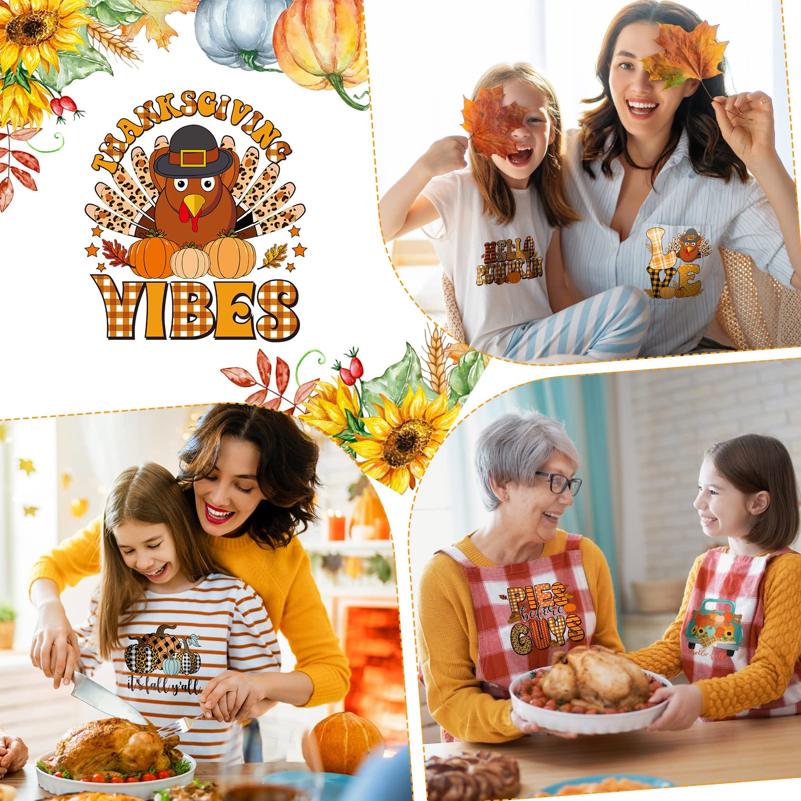 Qeeenar 30 Pcs Teacher Iron on Transfers Patches Decals Appliques for T Shirts Iron on Decals Western Heat Transfer Sticker for Clothes Pillow Covers DIY(Pumpkin)