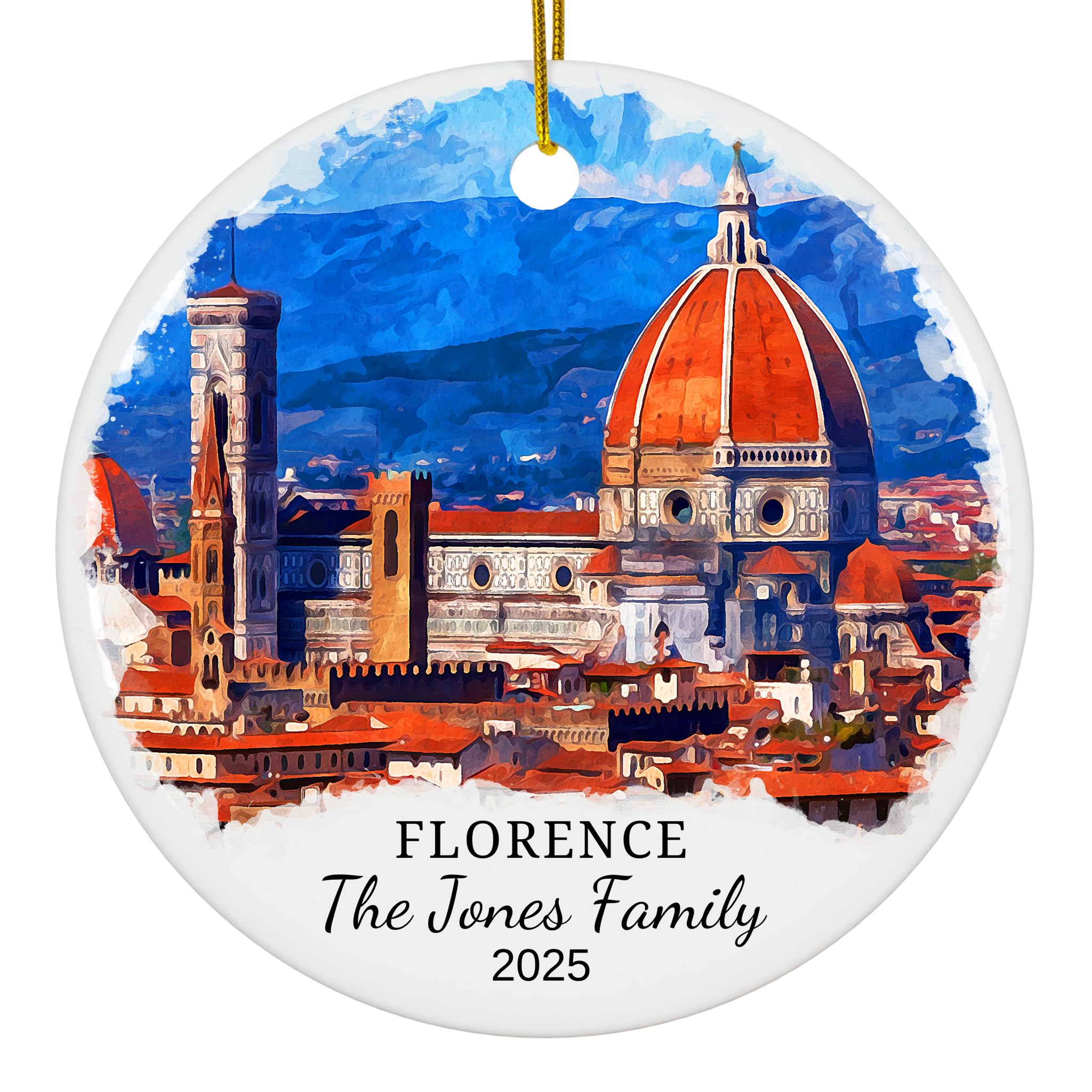Personalized Florence Christmas Ornament, Florence Travel Souvenir Ornament, Personalized Florence Christmas Ornament, Italy