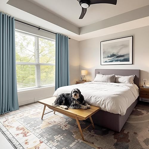 Vista 46 de PONY DANCE - Cortinas opacas con ojales, se venden como 2 piezas Blanco grisáceo