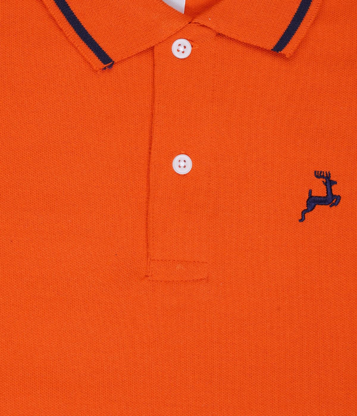 Cloth Theory Kids Cotton Solid Regular Polo T-Shirt (CTBSP_21_Orange 1 11-12 Years) - Image 3 thumbnail