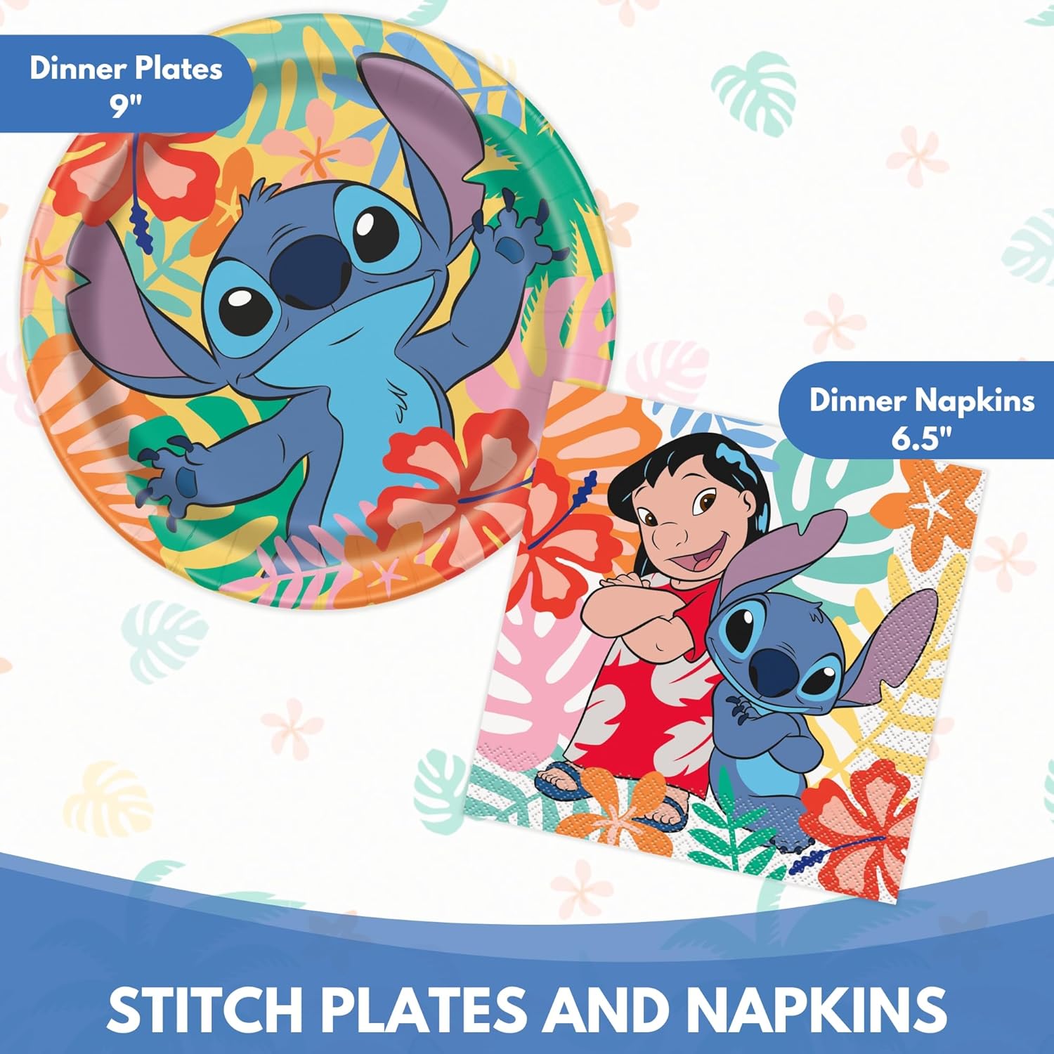 Lilo and Stitch Birthday Party Decorations | 16 Guests | Banner, Balloons, Plates. Napkins, Tablecloth, Checklist | Stitch Party Supplies | Officially Licensed