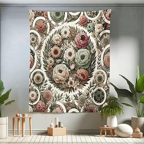 Miniatura 29 de Ambesonne Tapiz indie, estilo moderno de Memphis de los años ochenta, geométrico, abstracto, colorido, diseño de puntos, funky, para colgar en la