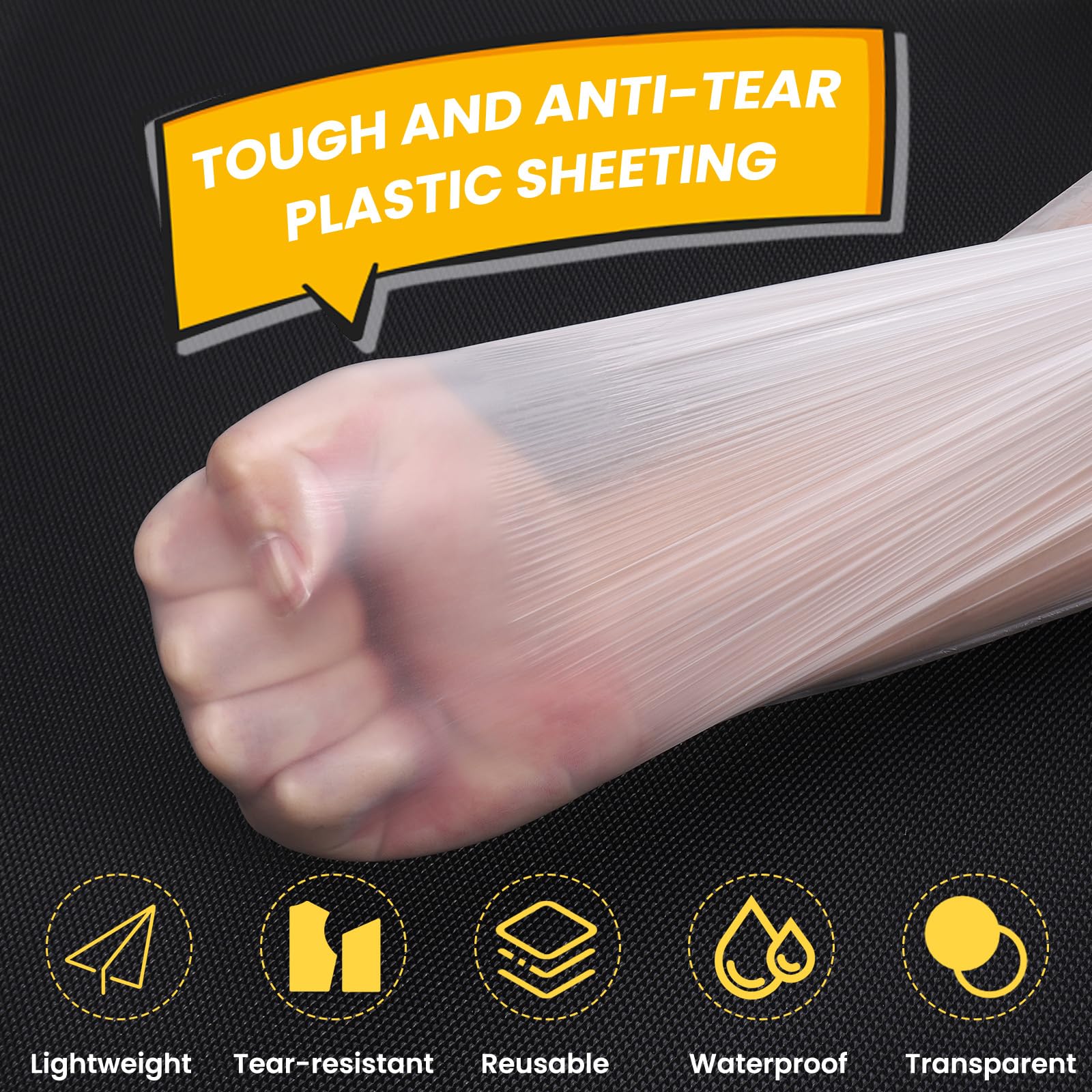Telo Copritutto 4x5m, Teli Impermeabili per Imbianchino Plastica