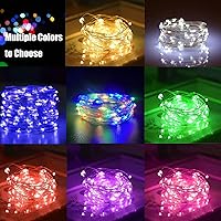 Vista 2 de AIKEI Paquete de 12 luces LED de hadas que funcionan con pilas, guirnaldas de luces impermeables de 7 pies, 20 luces LED de luciérnagas estrelladas