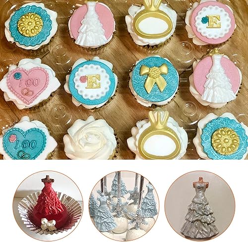 Miniatura 6 de Lindos moldes de arcilla de silicona de princesa de ballet, cesta de flores, botella de vino, molde para hornear chocolate, mini molde de fondant en