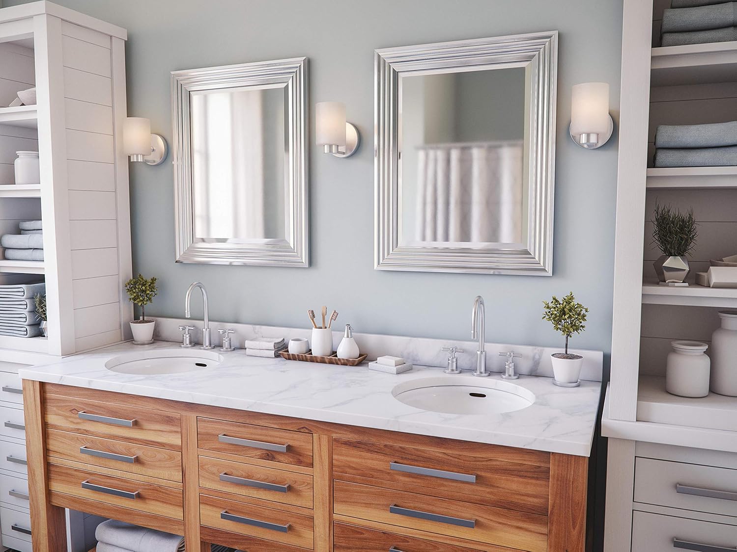 Kenroy Home 60320 Lyonesse Mirror with Chrome Finish, Coastal Style, 30" Height, 24" Width, 1" Depth