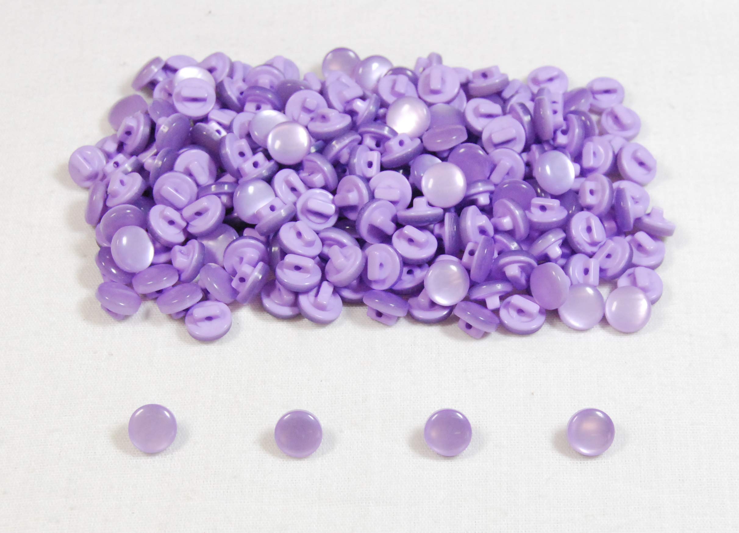 celloexpress Pearlised Mushroom Buttons - 10mm - for Sewing & Crafting (Lavender, Pack of 250)