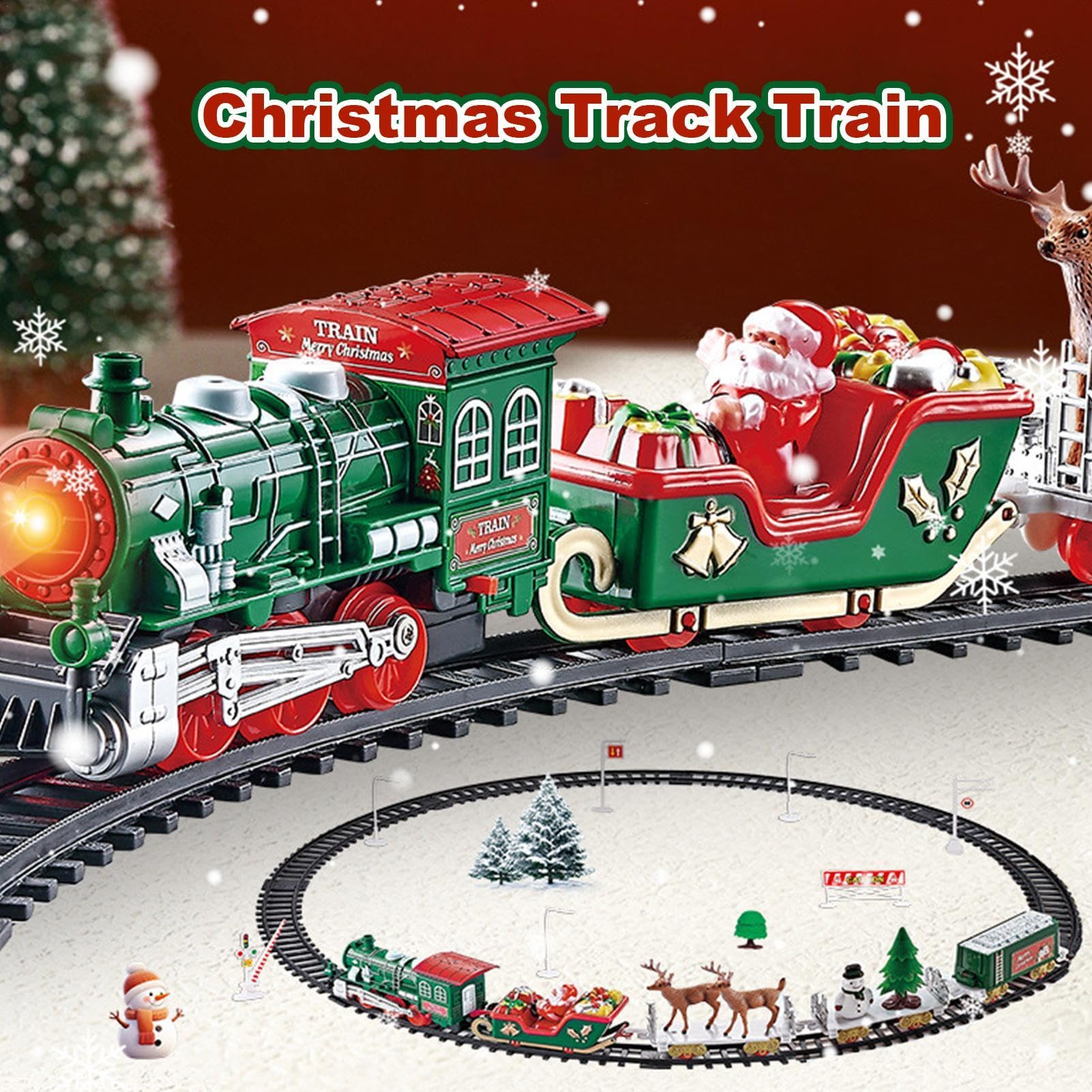 Tren Eléctrico de Navidad Decoración de Juguete para Debajo del Árbol de