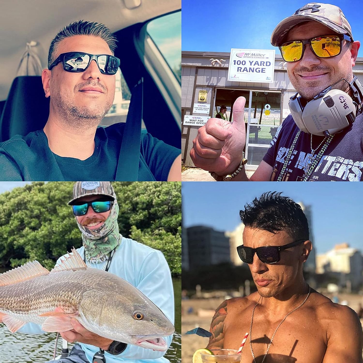 CARFIA Sport Cycling Polarized Sunglasses for Men Driving Fishing Hiking Boating Square Wrapround Glasses - Image 3