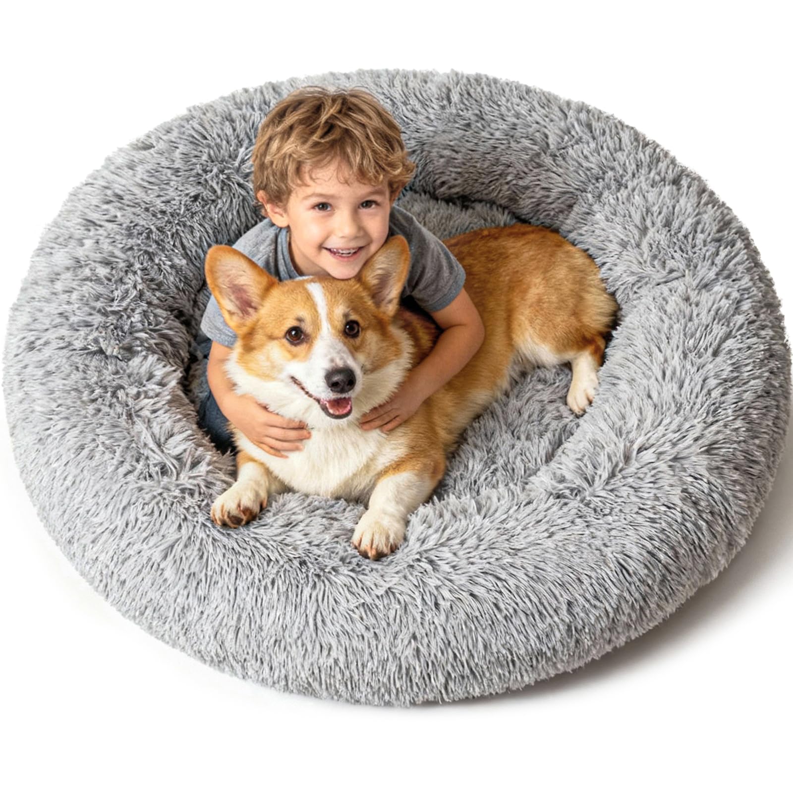hush bone Extra Large Donut Calming Dog Bed