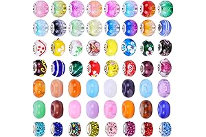 100 Pieces European Style Glass Beads for Creative Jewelry Making