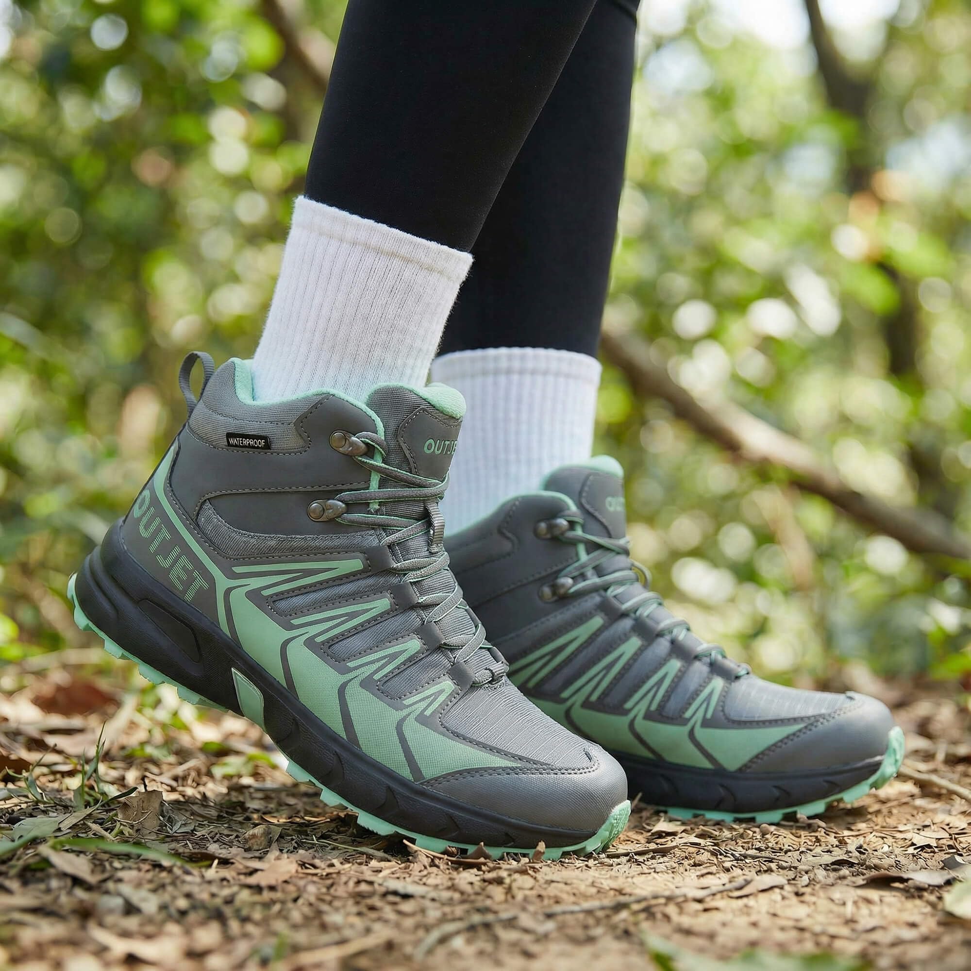 wasserdichte Wanderschuhe Damen Hoch – Leichte Outdoor Trekkingschuhe mit Dämpfung