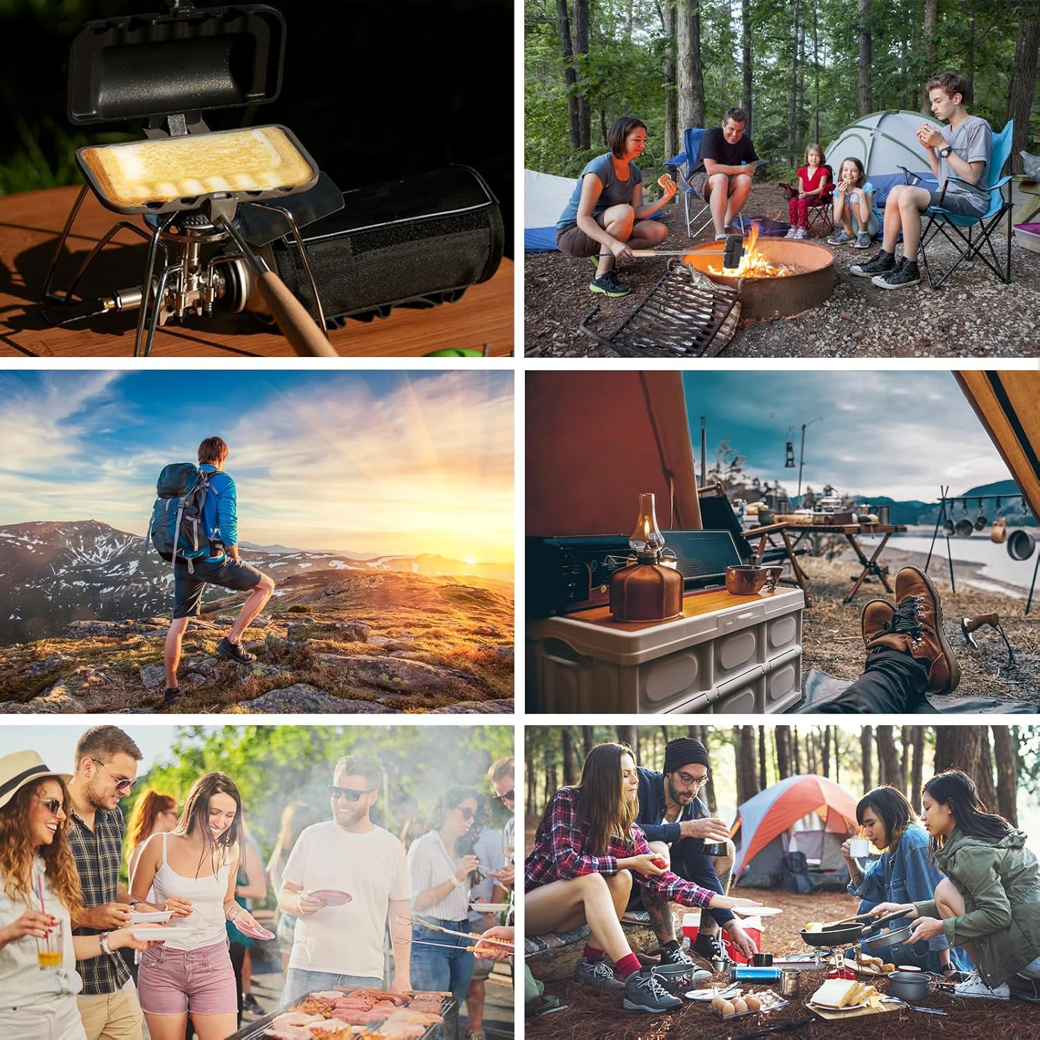 Portable Long Handle - Hot Sandwich Maker - Ideal for Outdoor Camping, Campfire Sandwich & Hobo Pie Maker, Breakfast Skillet Flip Pan - Image 5