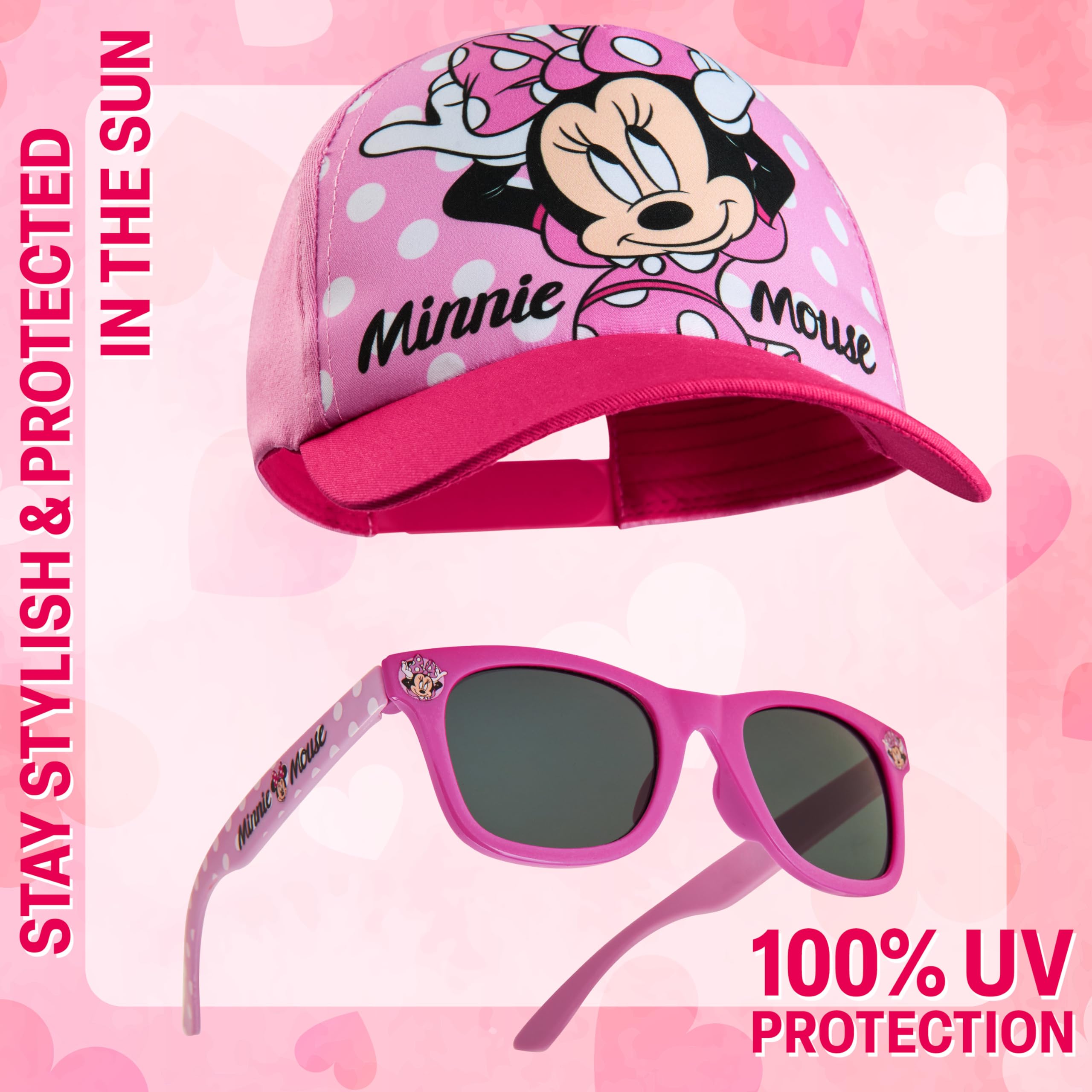 Disney Occhiali da Sole Bambina 100% UV e Regolabile Cappello Con Visiera