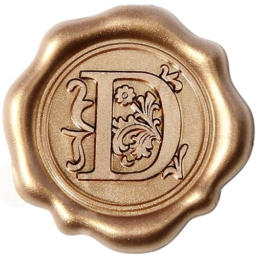 Antique Gold Initial Alphabet Adhesive Wax Seal Stickers - Pack