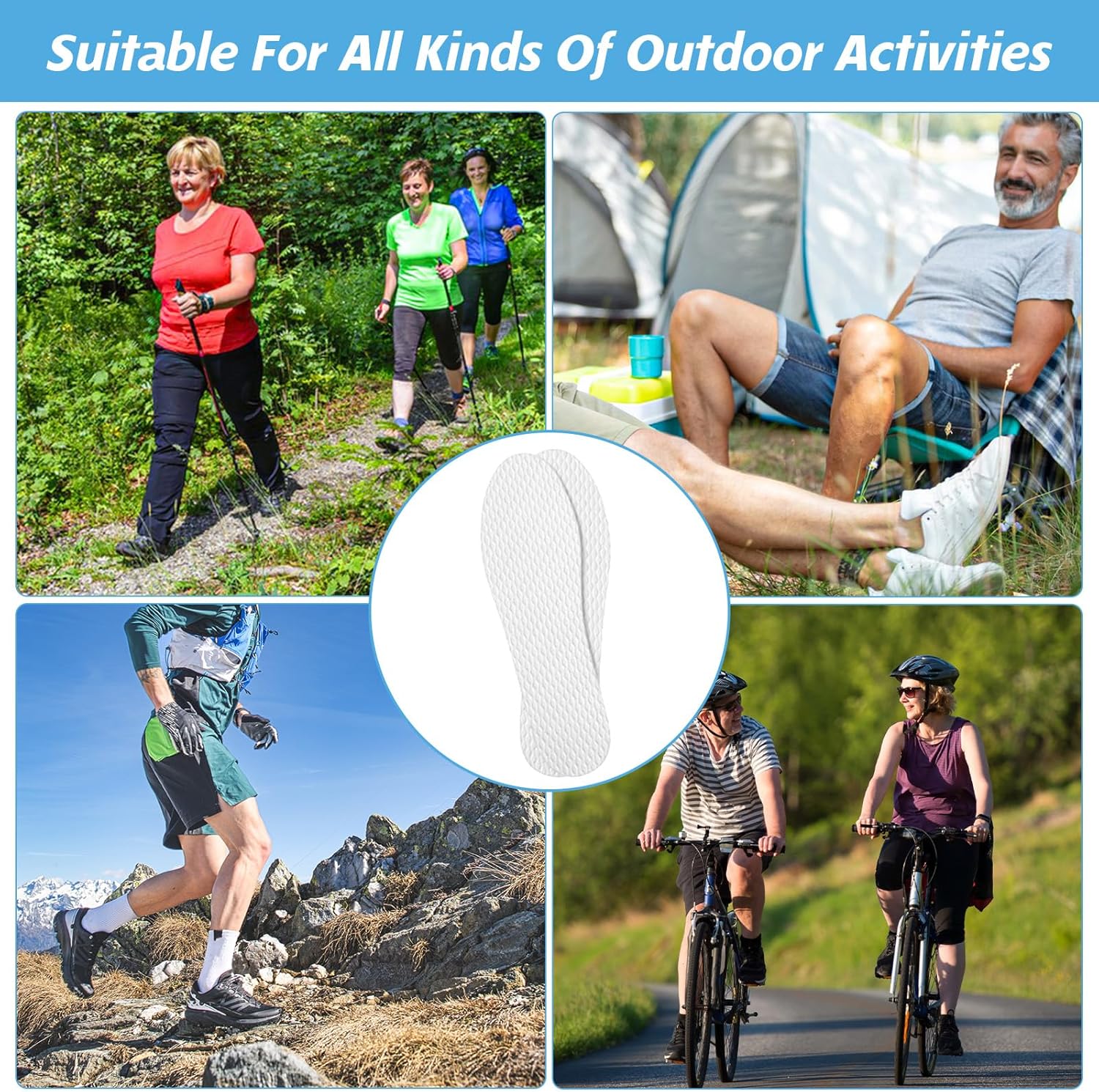 SHENLIU 100 Pairs Disposable Shoe Liners Breathable Thin Insoles Disposable Shoe Insert Replaceable Sweat Absorbing Outdoor Barefoot Wood Pulp Shoes Liner for Women Men Hiking Boot Sneaker Running - Image 6