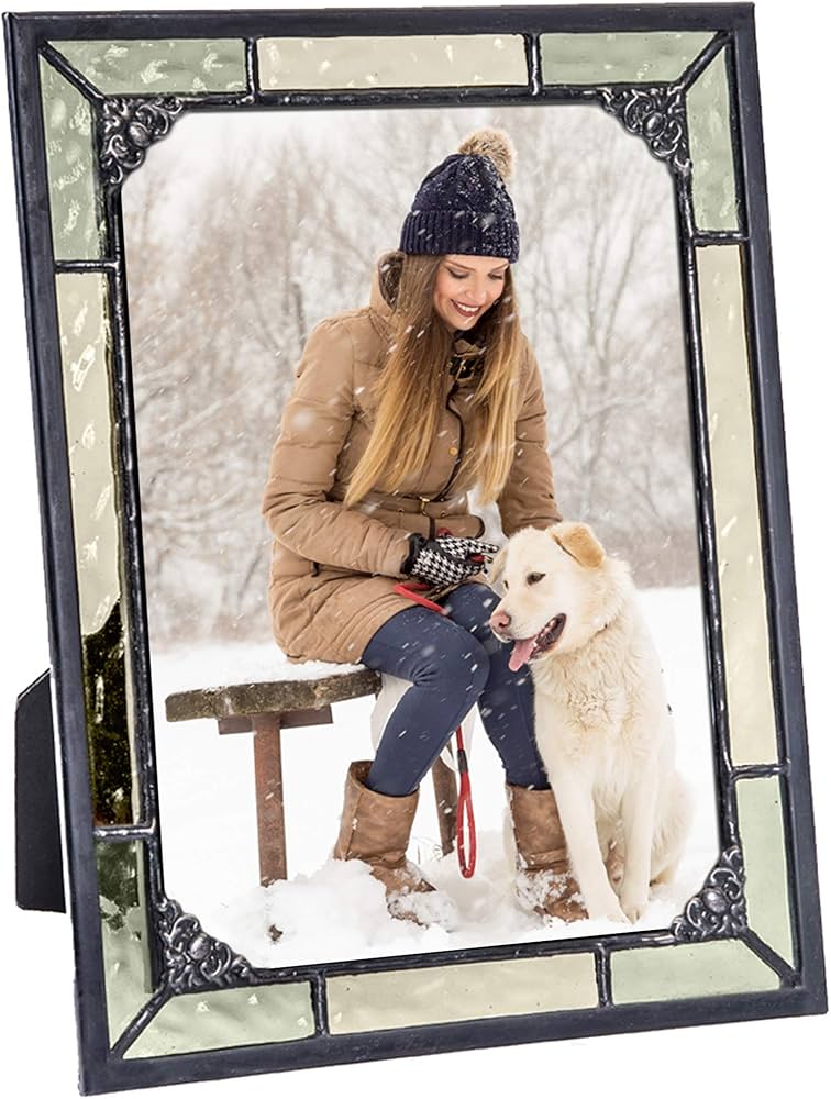 Amazon.co.jp: J Devlin 5x7 ヴィンテージグリーンステンドグラス写真