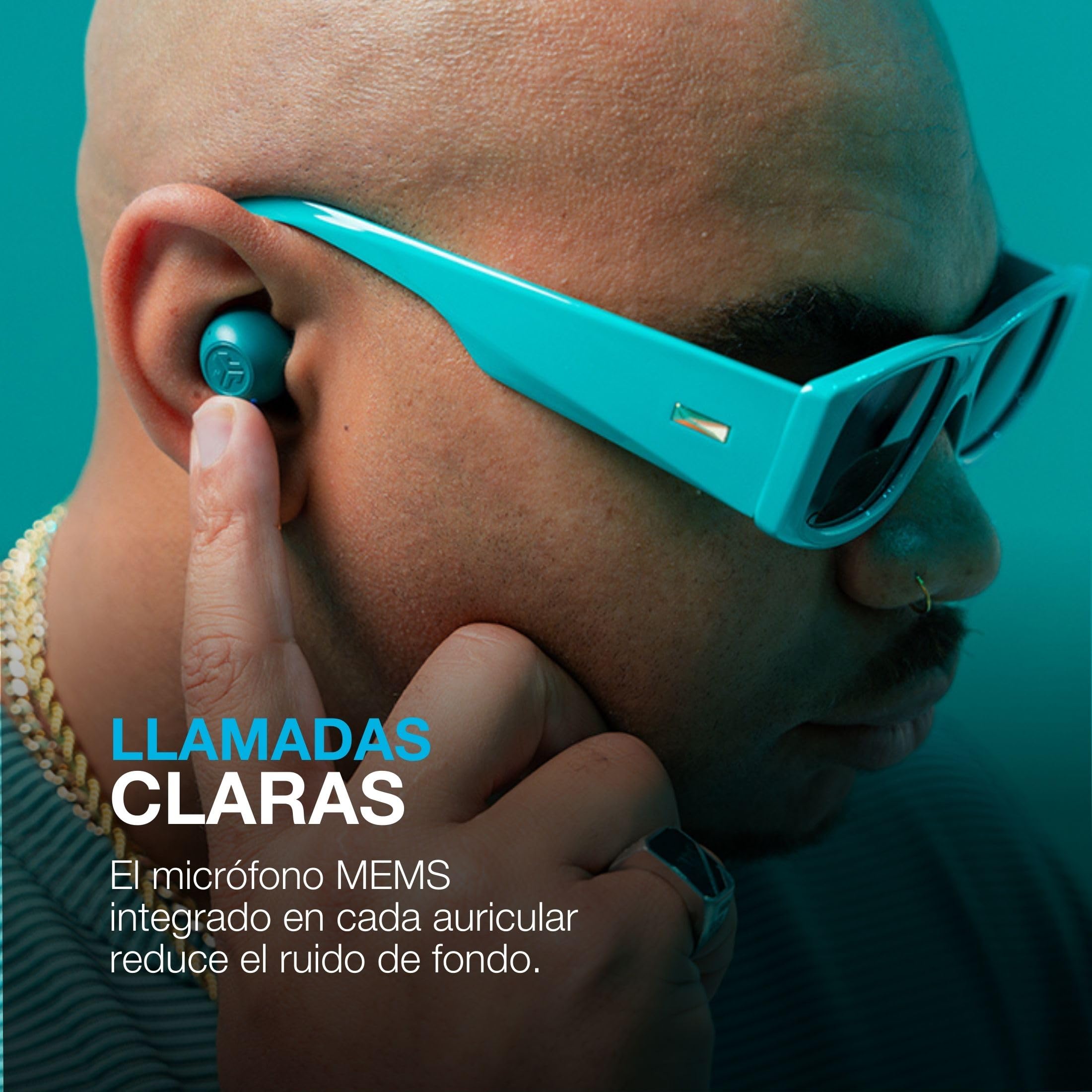 JLab Go Pop ANC Auriculares Bluetooth ANC, 24+ h de autonomía, IP55 Resistentes al Sudor, micrófono, Llamadas claras y conexión multipunto, Fucsia