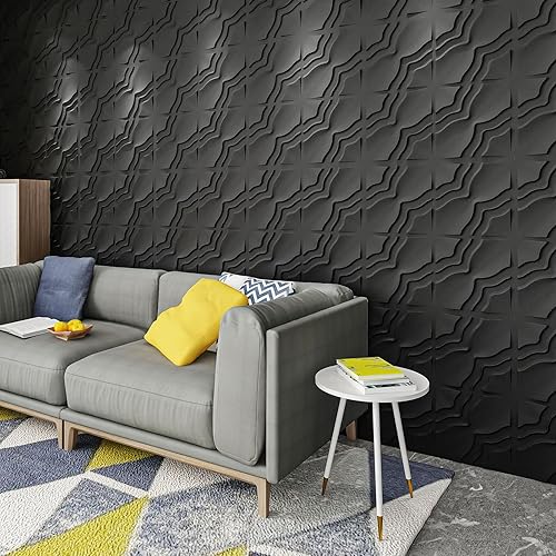 Miniatura 4 de Art3dwallpanels Paquete de 33 paneles de pared 3D, 2 paneles de pared texturizados de PVC con efectos diferentes para decoración de pared interior,
