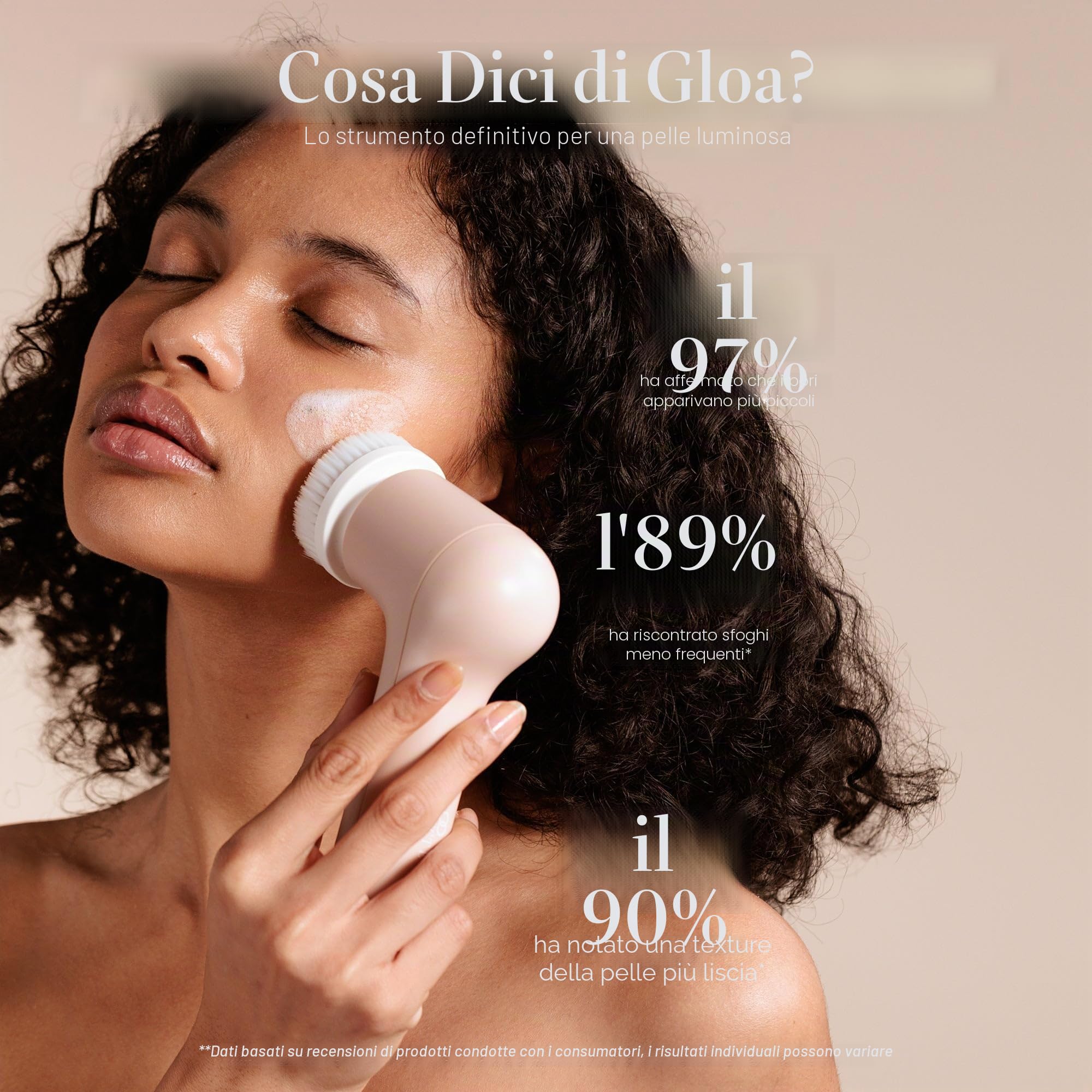 Gloa - Spazzola per la pulizia del viso e del corpo, 3 spazzole per la pulizia dei pori, esfoliante per viso e corpo, kit impermeabile per la cura della pelle