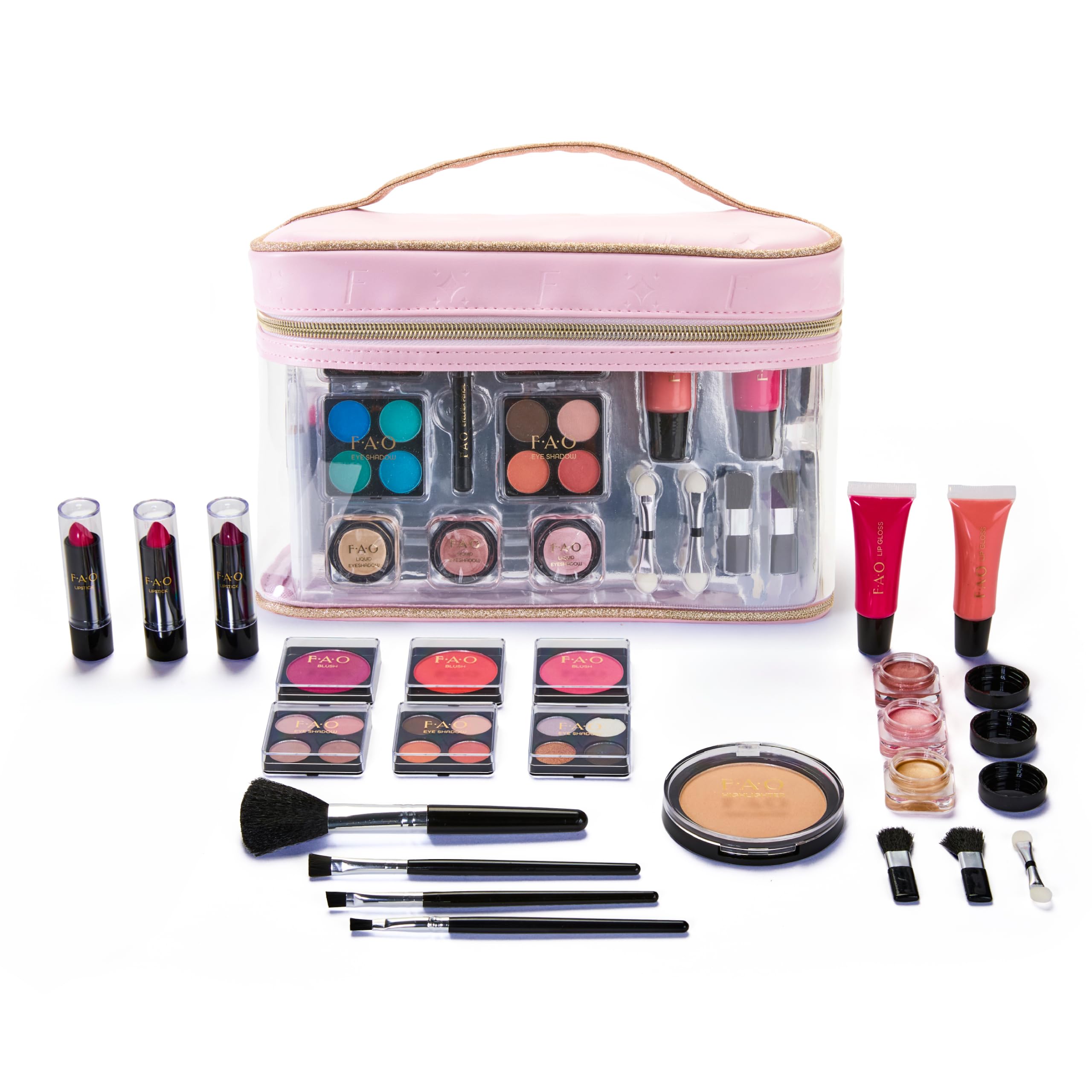 FAO Schwarz Ultimate Makeup Kit, 25-Piece Kids Cosmetic Set with Carry Case