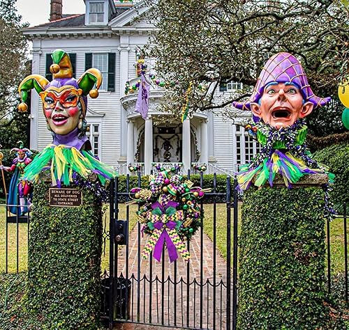 Miniatura 4 de ABTOLS Arcos de corona de Mardi Gras lazos de purpurina verde y dorado para corona para fiesta de carnaval lazos decorativos de lentejuelas moradas